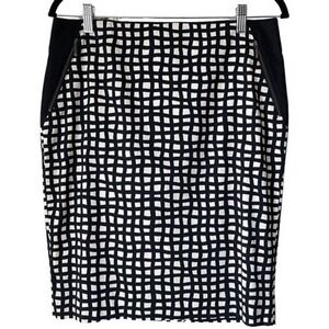T8 NWT Y2K VTG Limited Too Black White Grid Print Pencil Stretch Skirt Medium 10